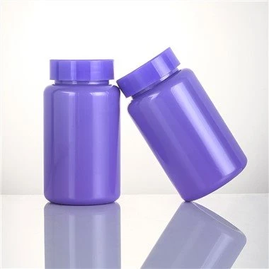 PET Purple Capsule Pill Packaging Plastflaska